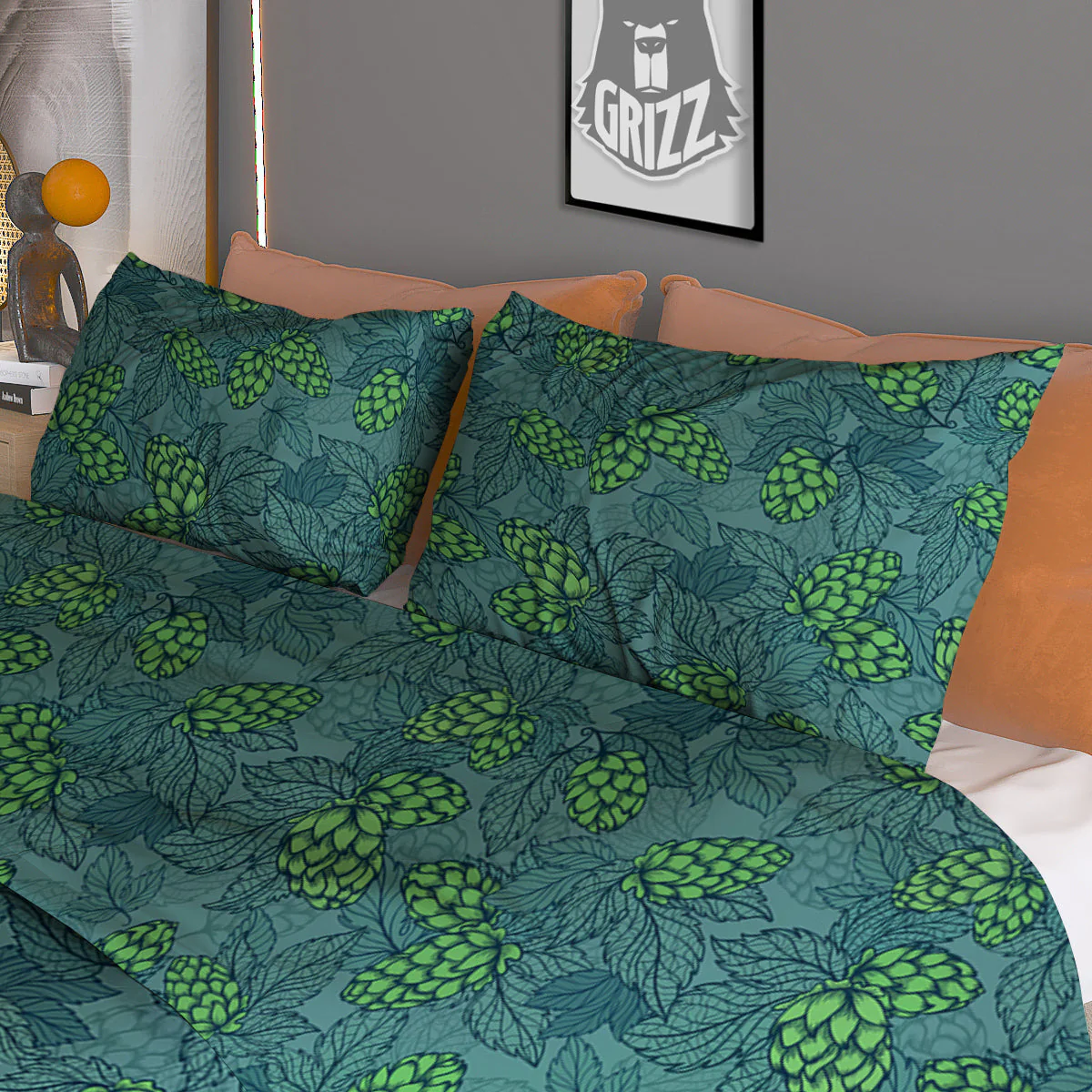Hop Cone Cute Print Pattern Duvet Cover Bedding Set - Image 3