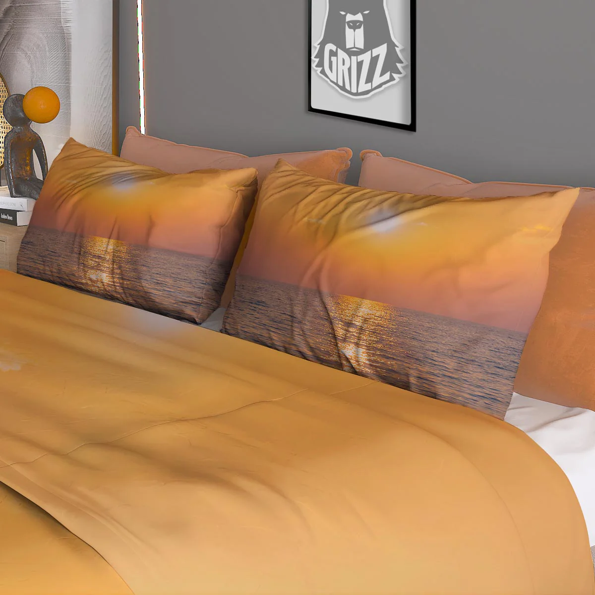 Horizon Sunrise Print Duvet Cover Bedding Set - Image 3