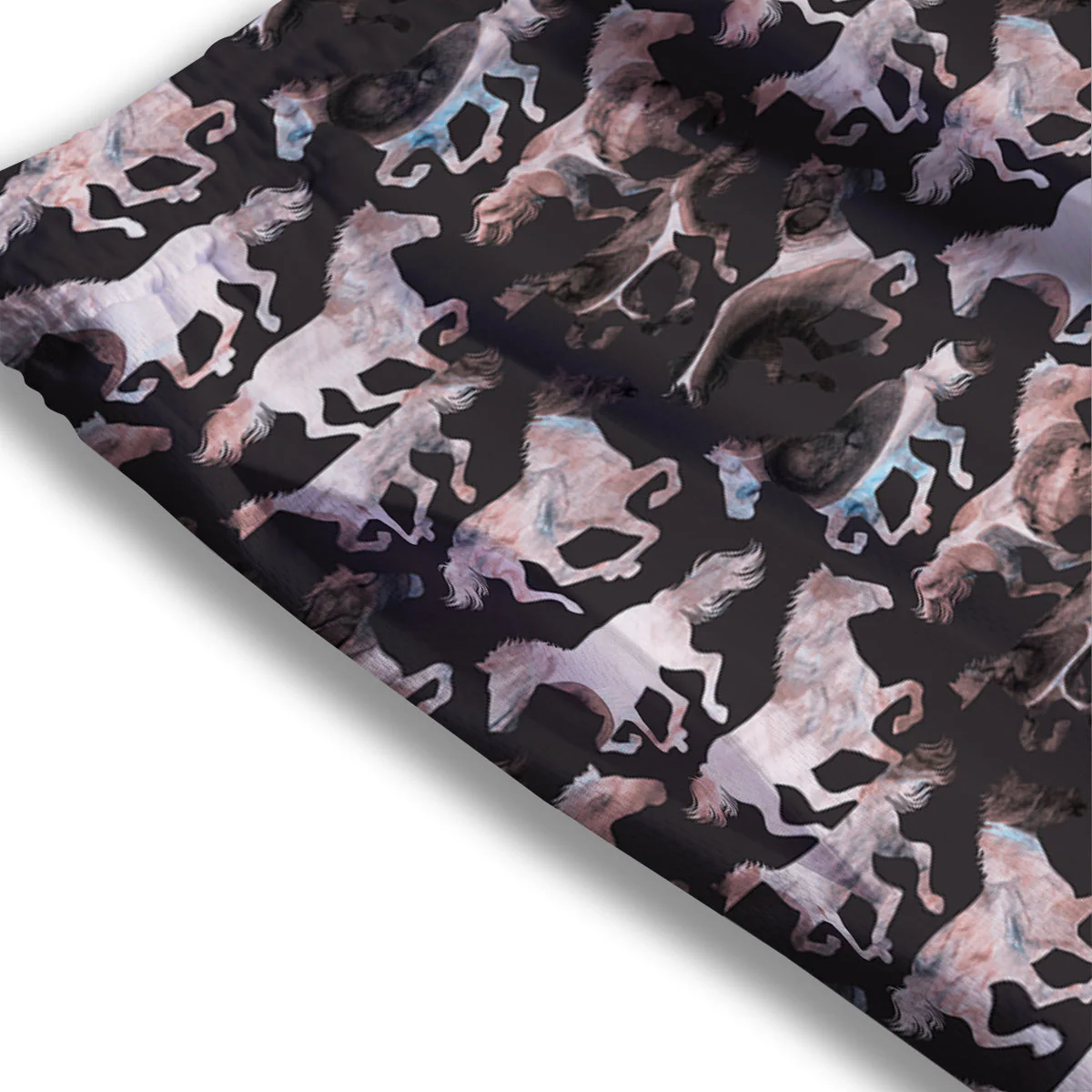 Horse Painting Dark Pink Print Mesh Shorts - Image 3