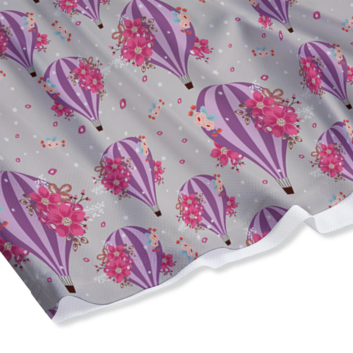 Hot Air Balloon Floral Print Pattern Mesh Shorts - Image 4
