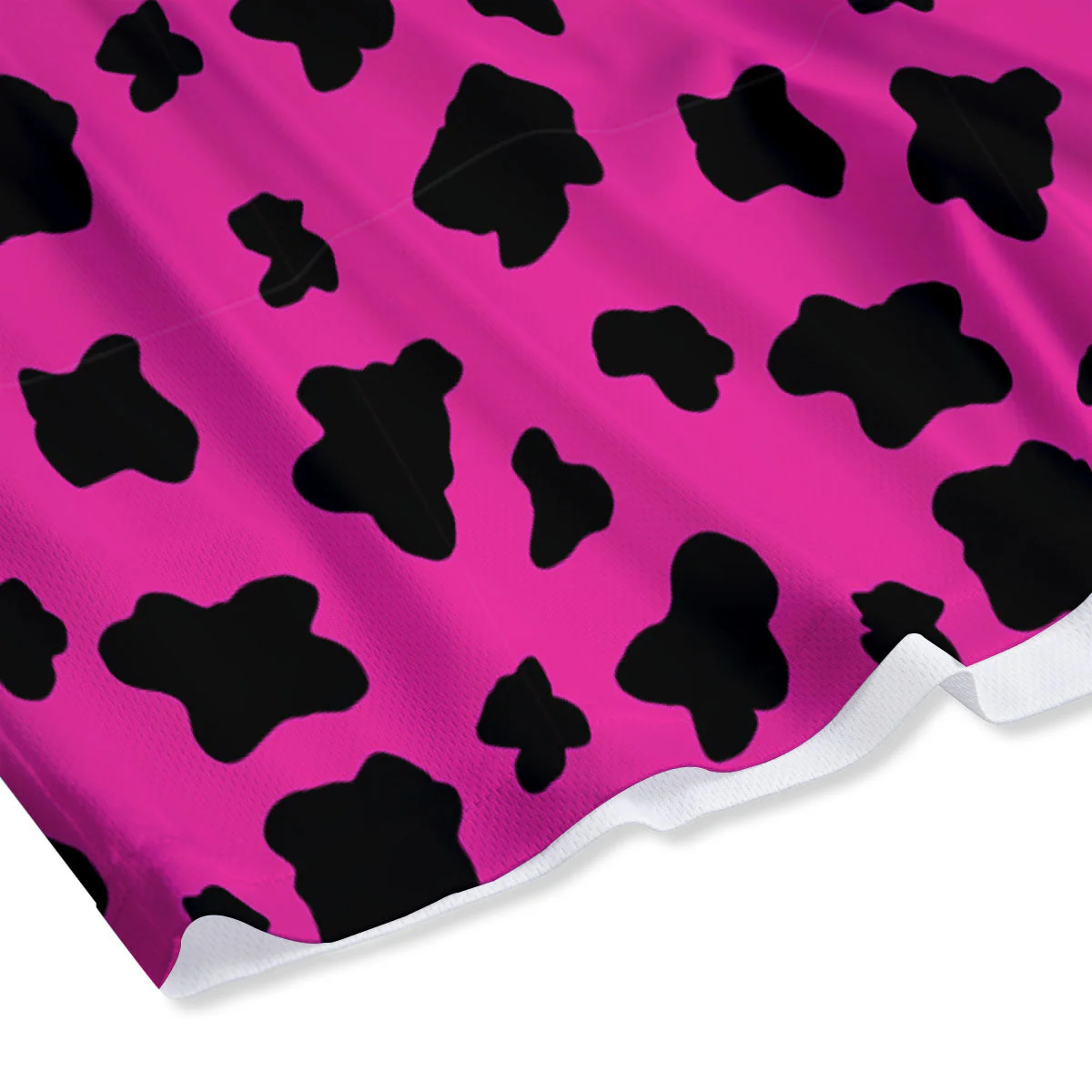 Hot Pink And Black Cow Print Mesh Shorts - Image 4