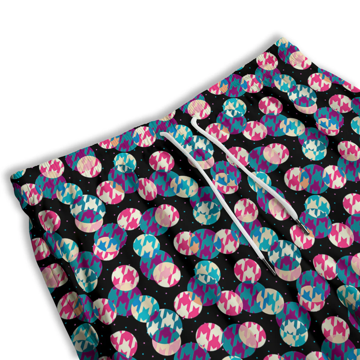 Houndstooth And Classic Polka Dot Print Pattern Men's Athletic Shorts - Image 3