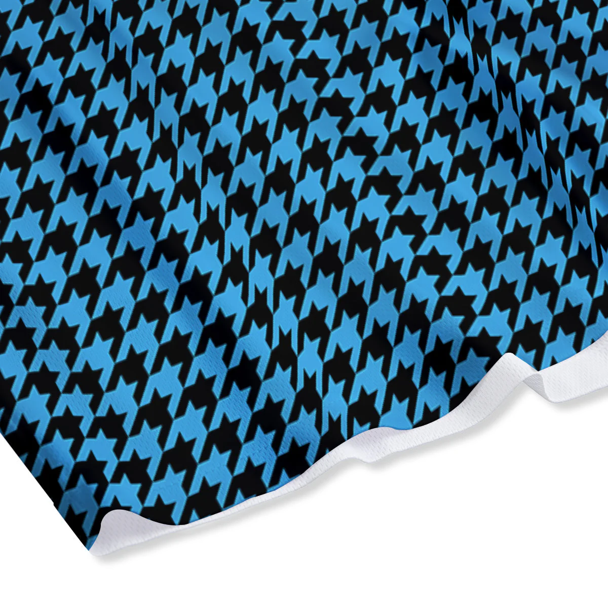 Houndstooth Black And Blue Print Mesh Shorts - Image 4