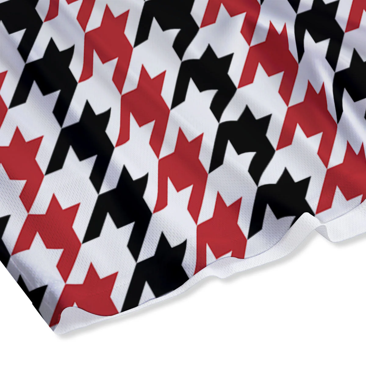 Houndstooth Black And Red Print Pattern Mesh Shorts - Image 4
