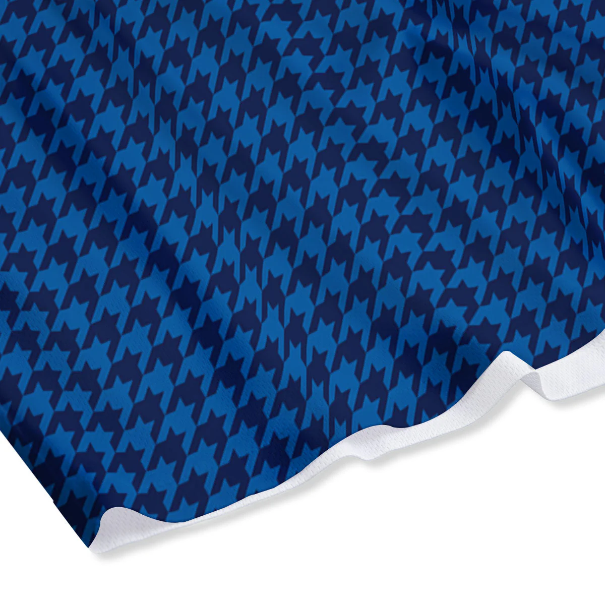 Houndstooth Blue Print Pattern Mesh Shorts - Image 4