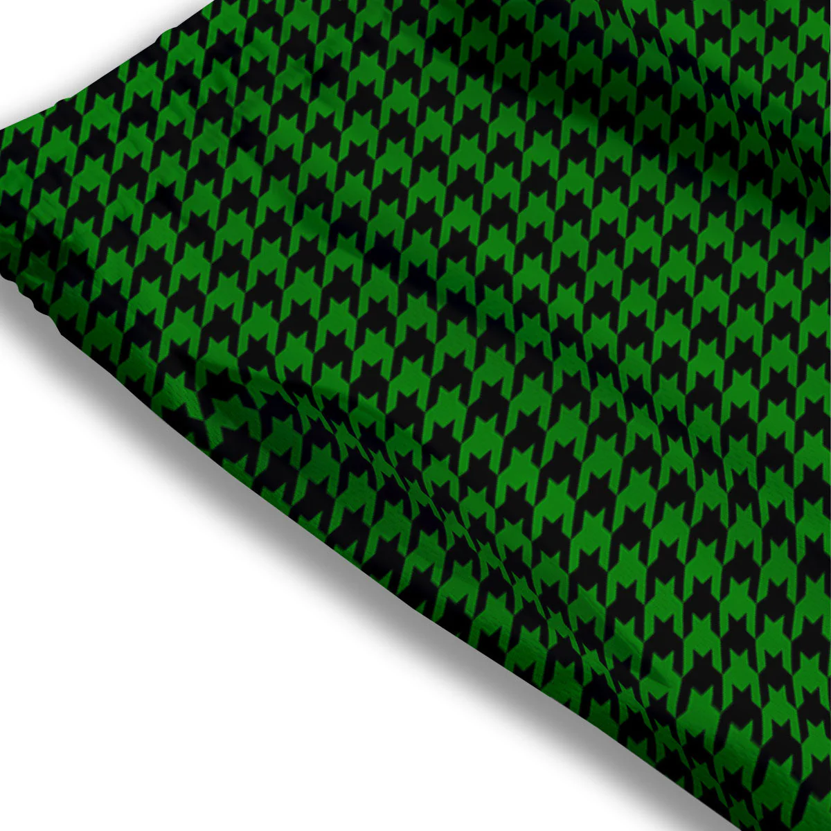 Houndstooth Deep Green Print Pattern Mesh Shorts - Image 3