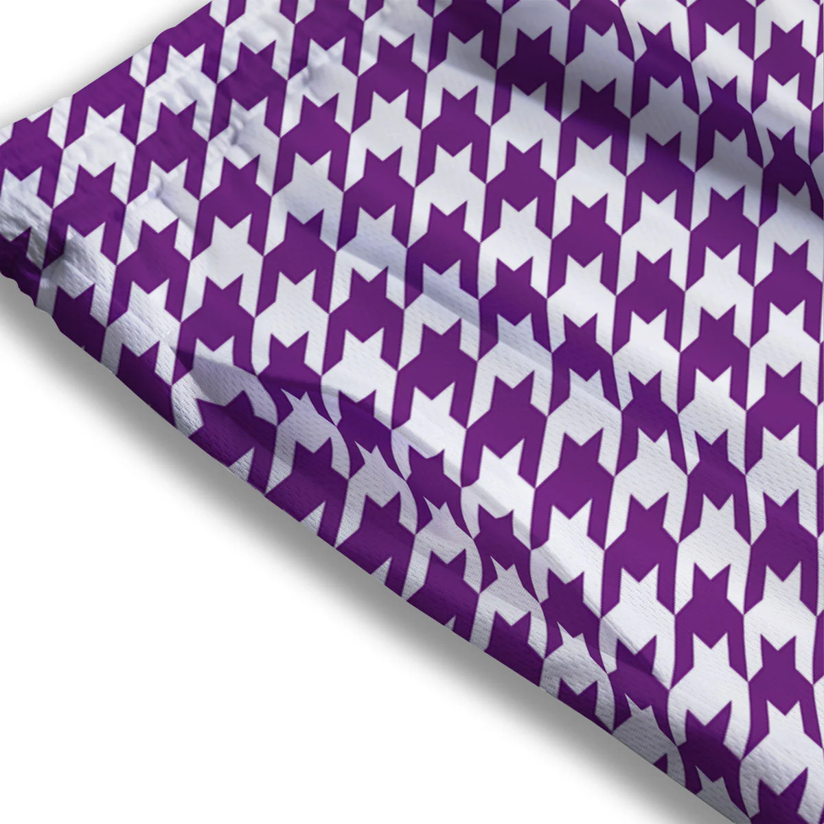 Houndstooth White And Purple Print Mesh Shorts - Image 3
