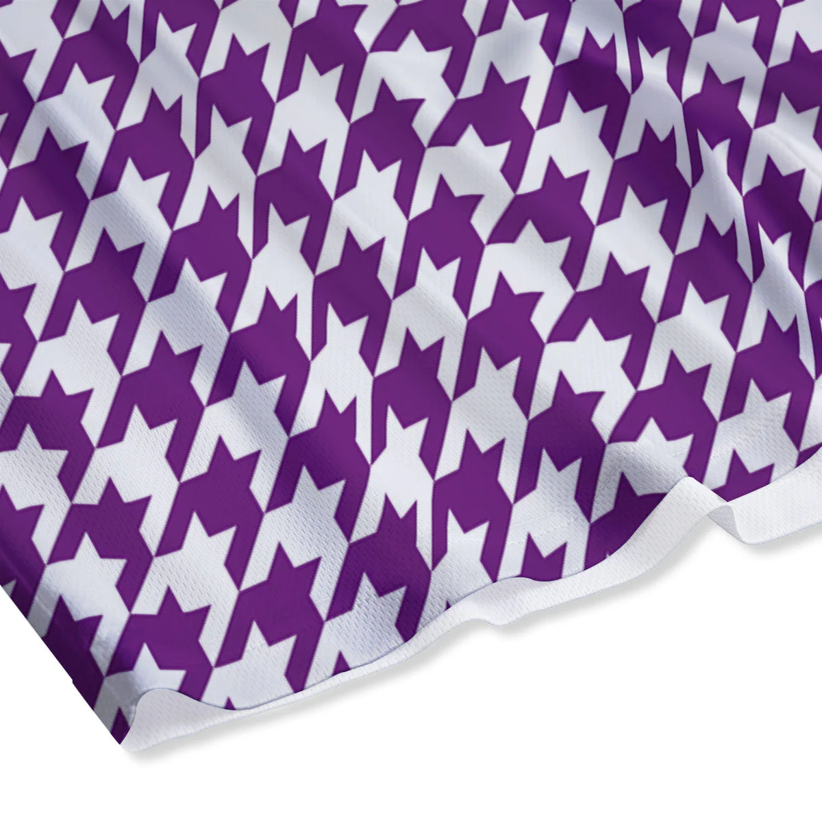 Houndstooth White And Purple Print Mesh Shorts - Image 4