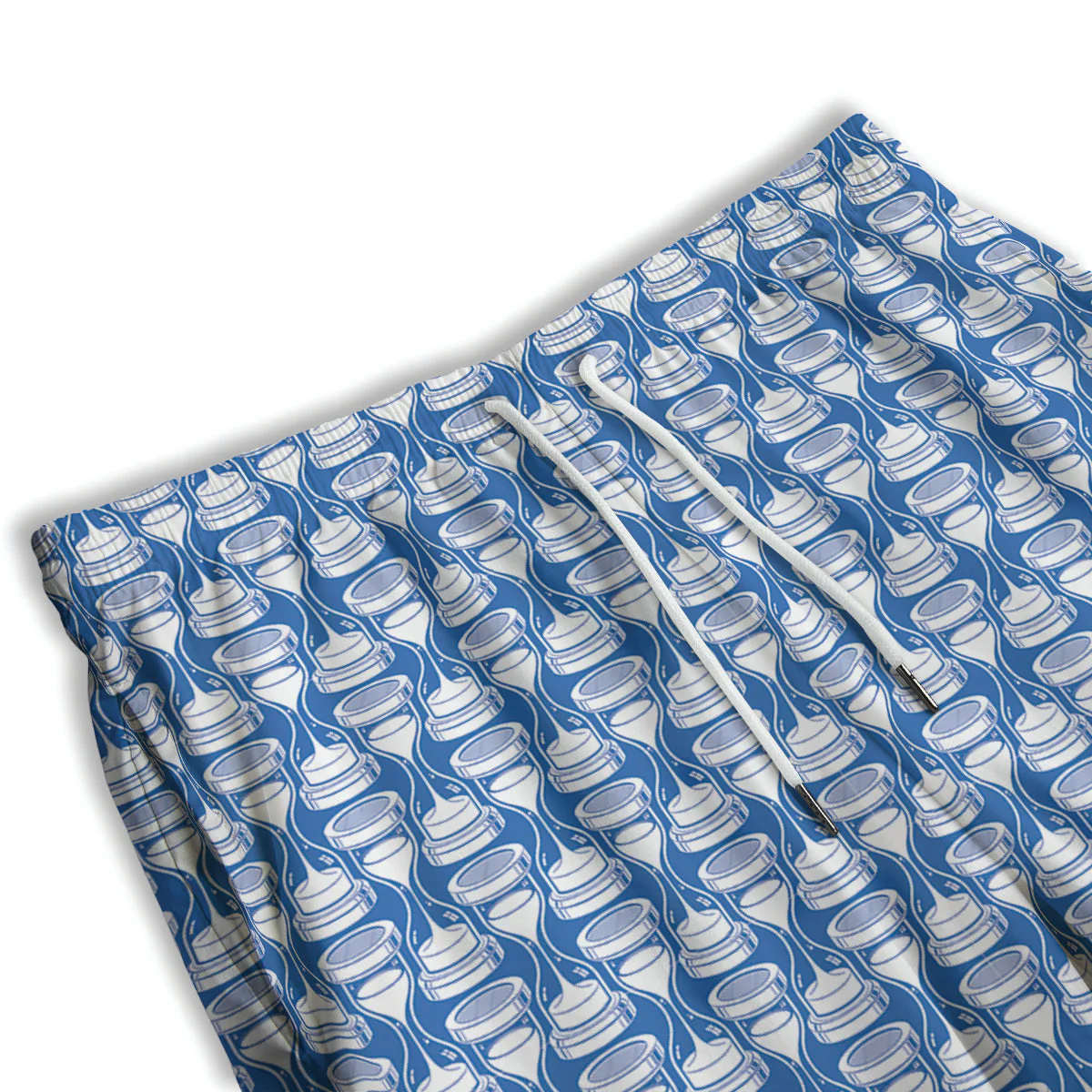 Hourglasses White And Blue Print Pattern Men's Athletic Shorts - Image 3