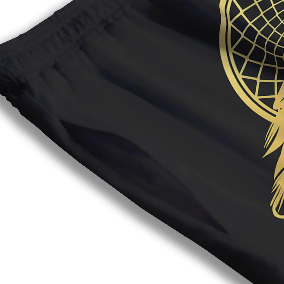 Howling Wolf Golden Bohemian Print Mesh Shorts - Image 3