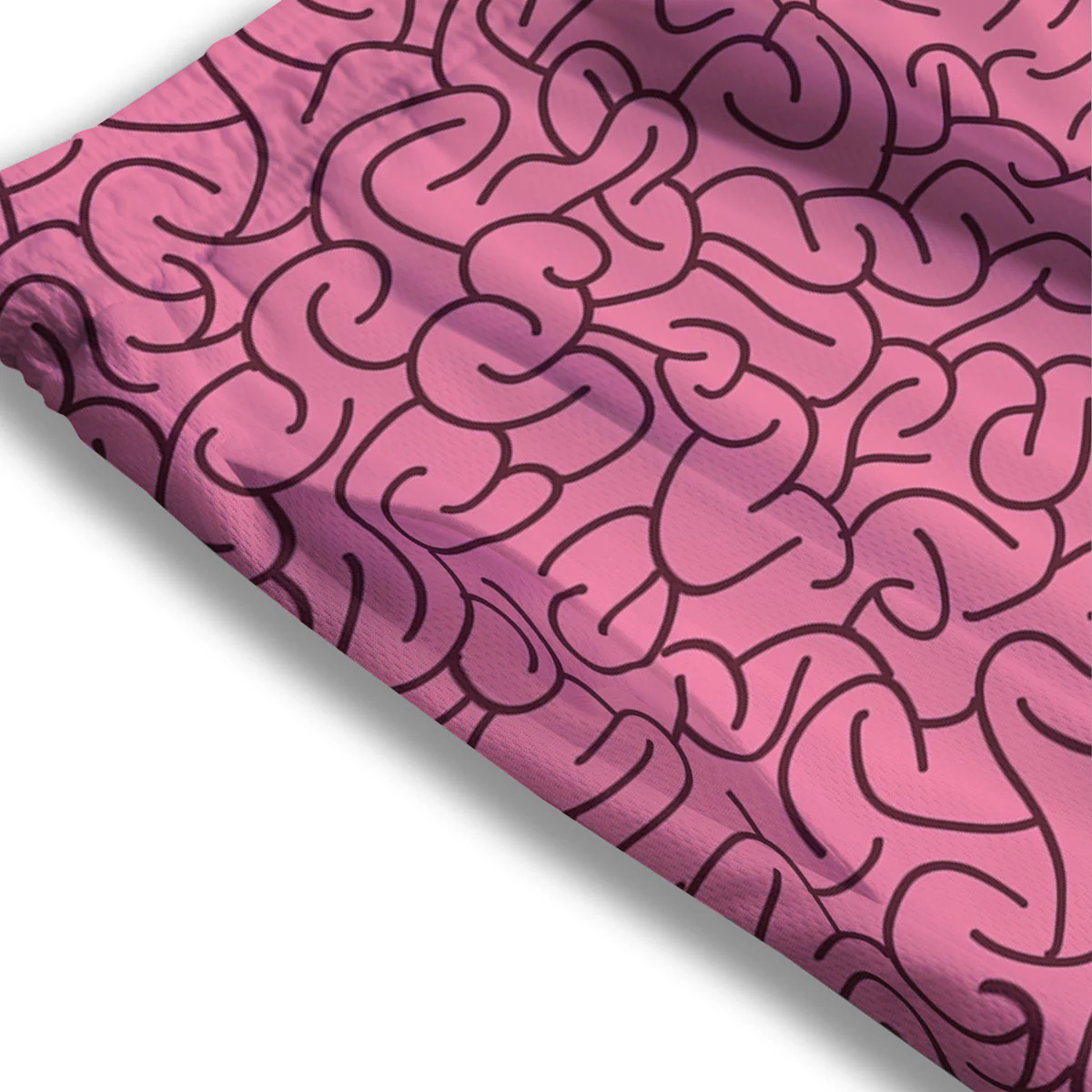 Human Brain Print Pattern Mesh Shorts - Image 3