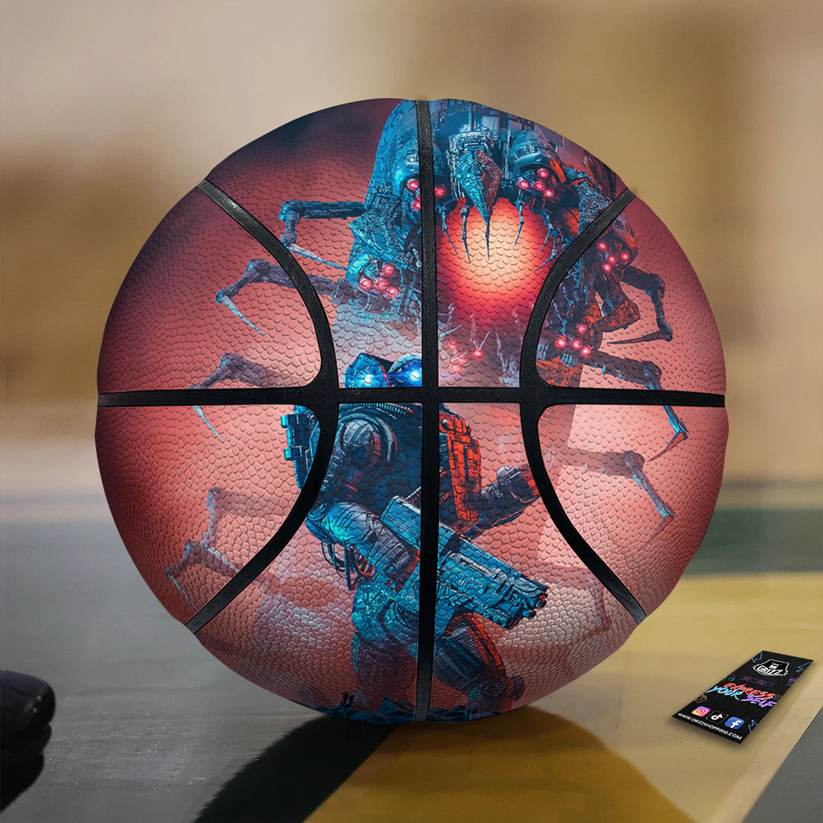 Hunting Alien Worm Print Basketball