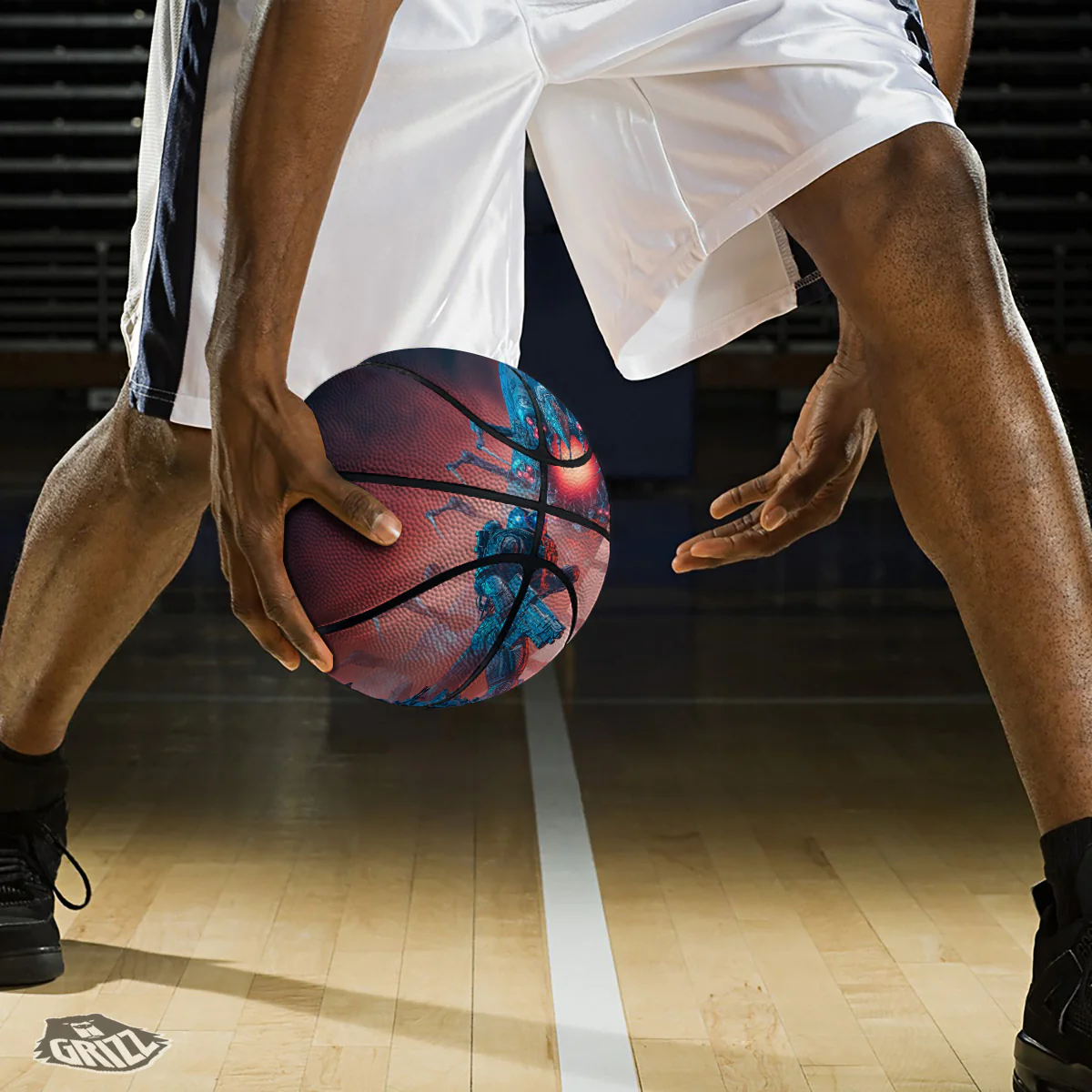 Hunting Alien Worm Print Basketball - Image 3