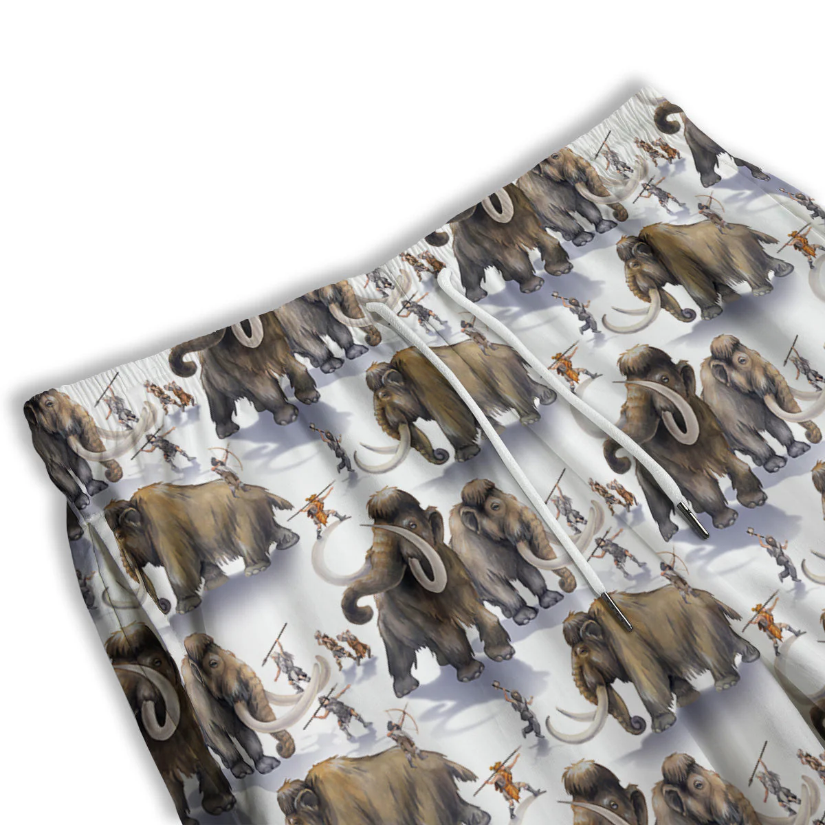 Hunting Mammoth Print Pattern Men's Athletic Shorts - Image 3