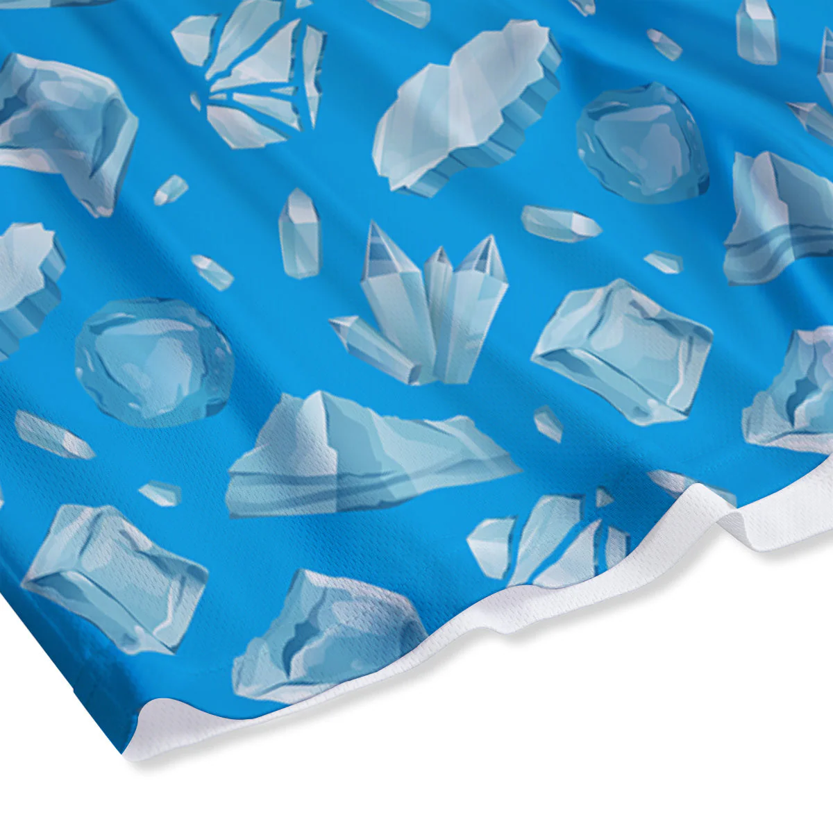 Ice Caps Snowdrifts And Icicles Print Pattern Mesh Shorts - Image 4