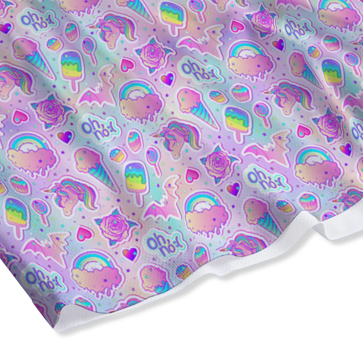 Ice Cream Girly Unicorn Print Pattern Mesh Shorts - Image 4