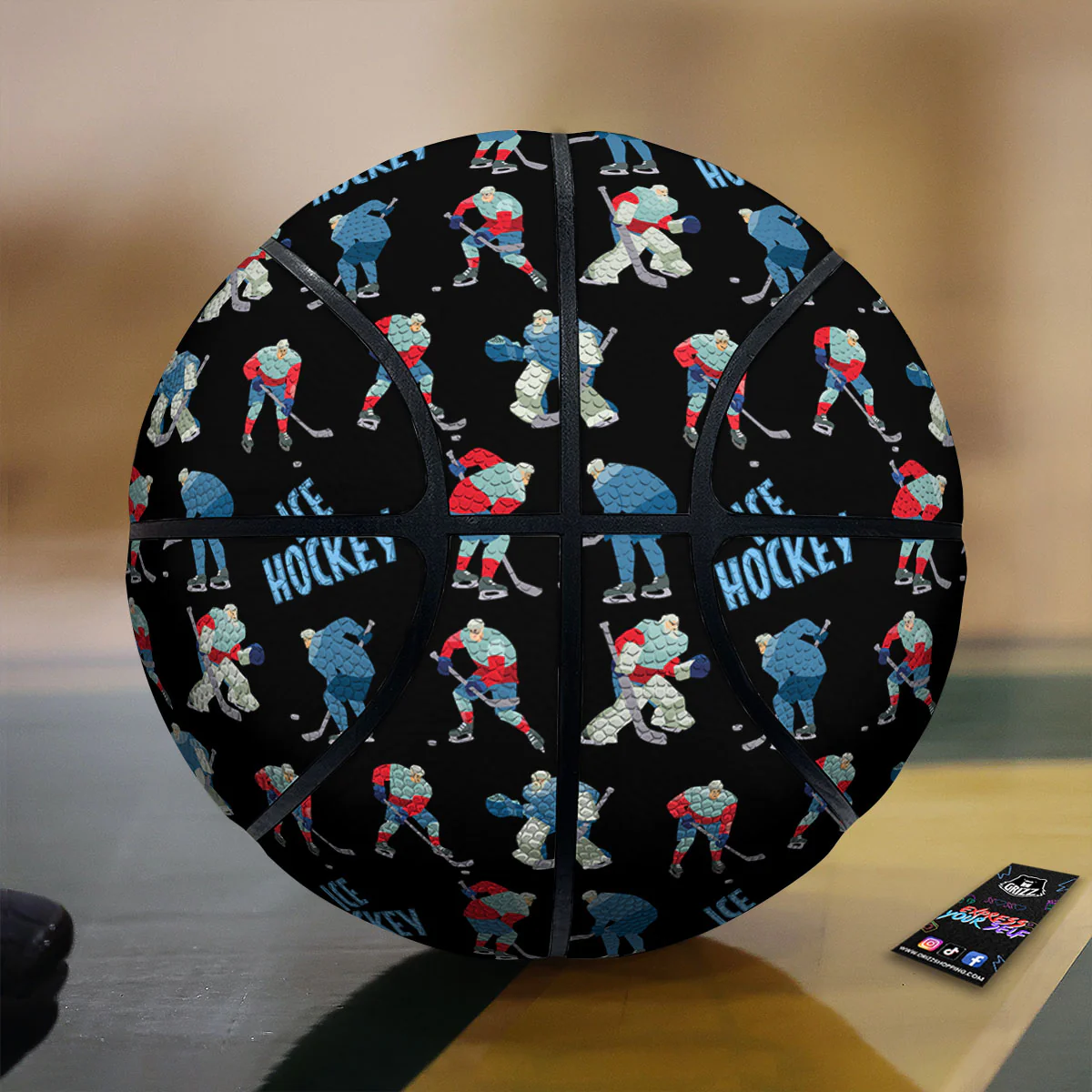 Ice Hockey Players Print Pattern Basketball