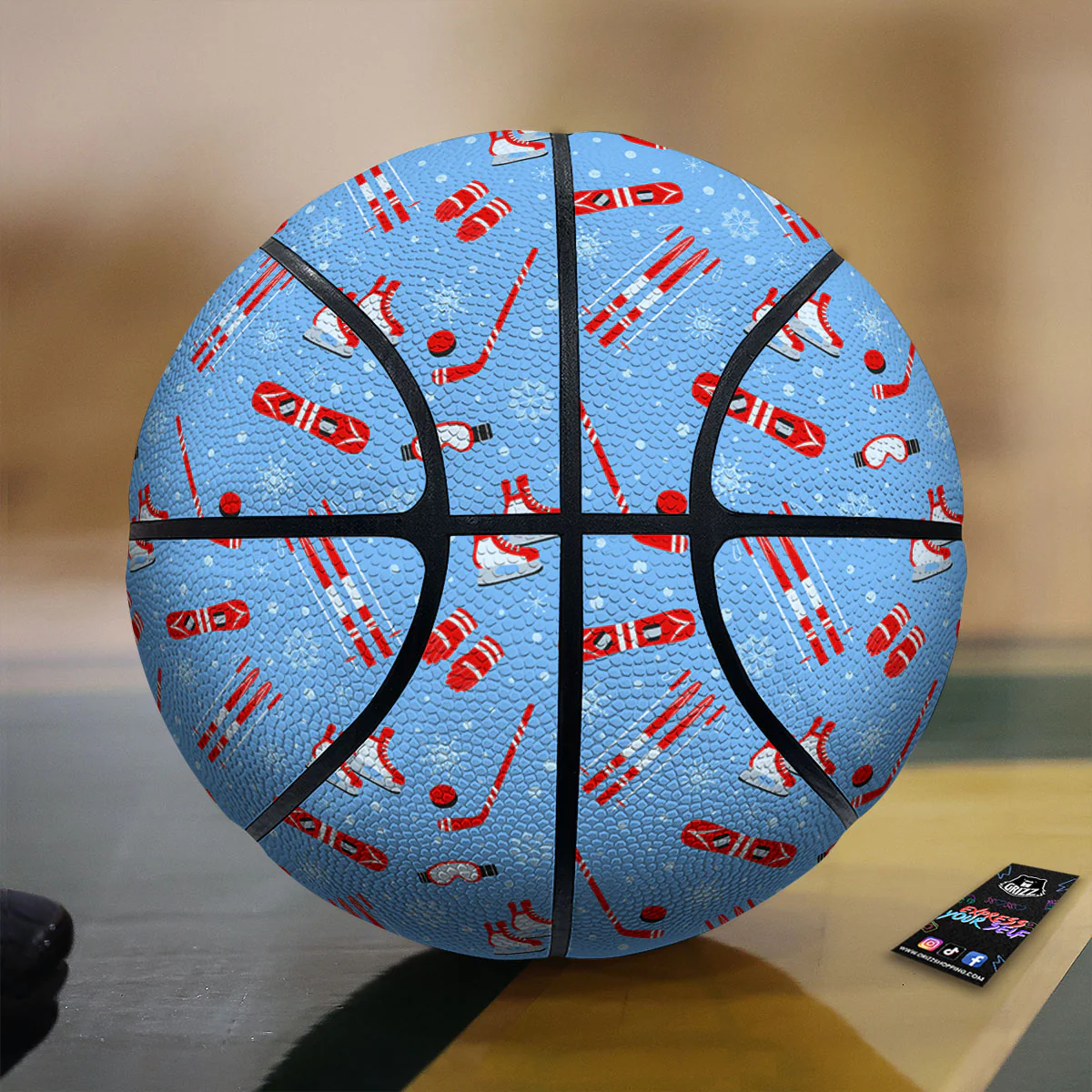 Ice Hockey Puck Print Pattern Basketball
