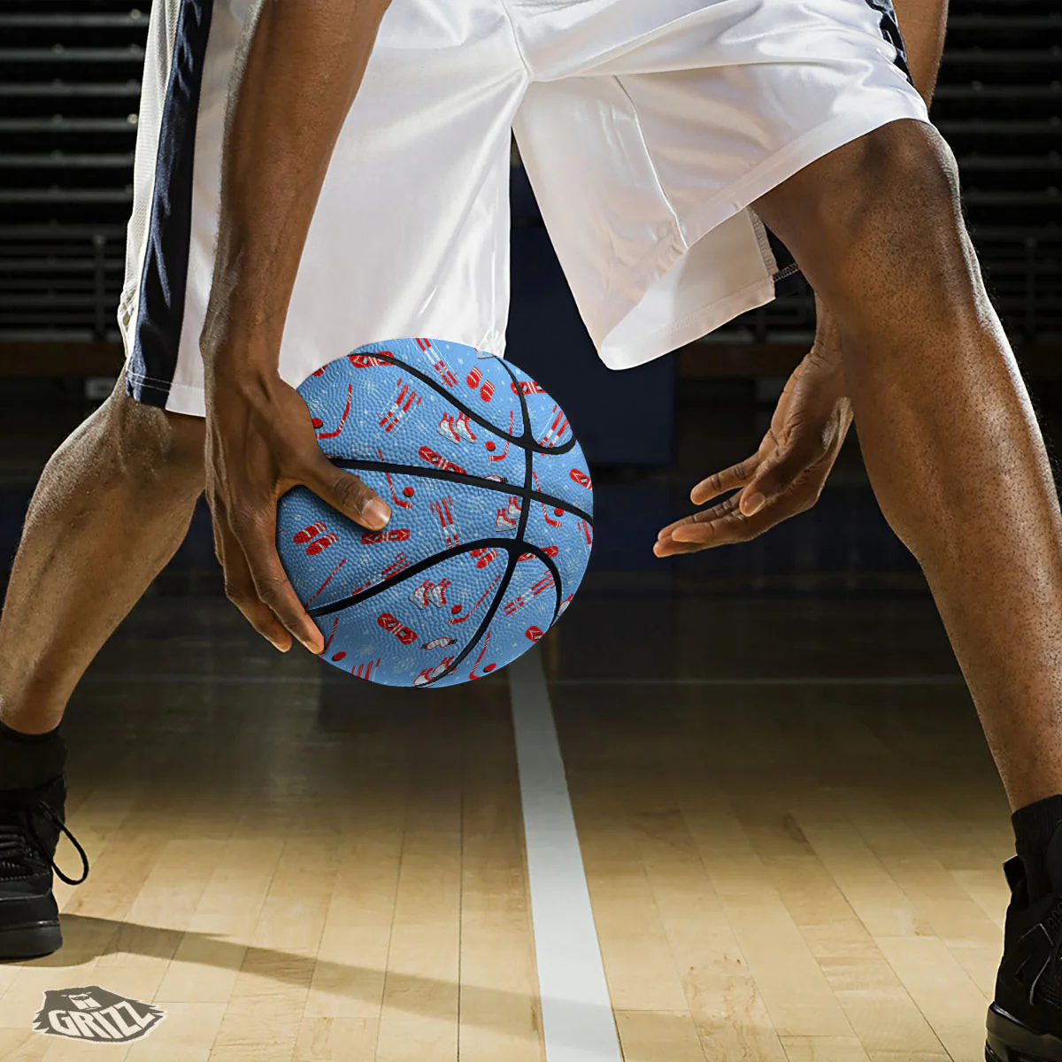 Ice Hockey Puck Print Pattern Basketball - Image 3