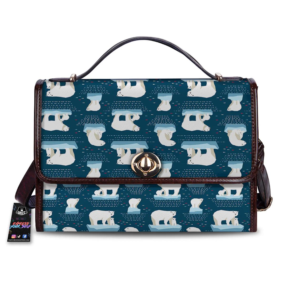 Ice Polar Bear Print Pattern Women's Satchel Bag
