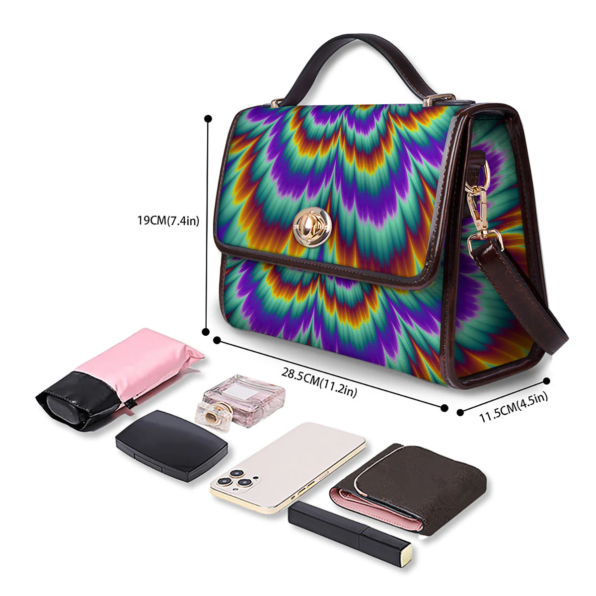 Illusion Optical Explosion Psychedelic Women's Satchel Bag - Image 4