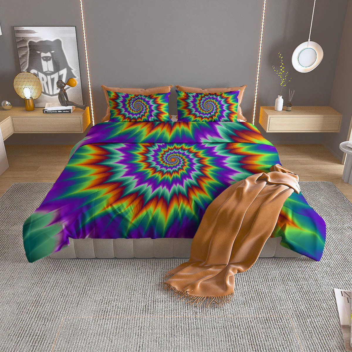 Illusion Optical Psychedelic Spiral Duvet Cover Bedding Set