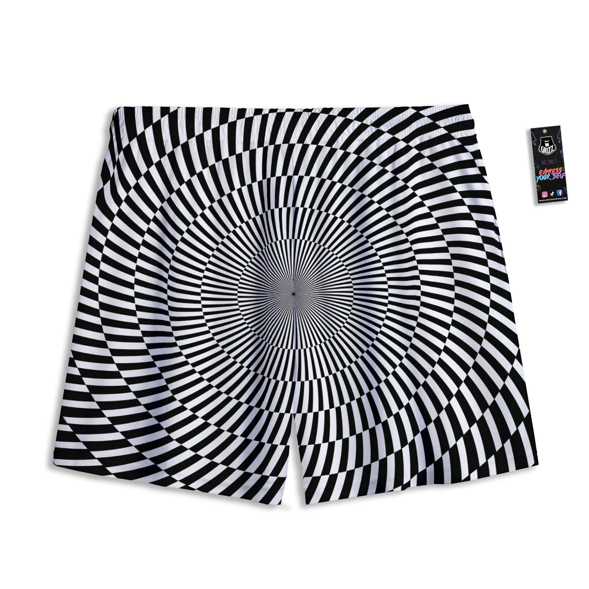 Illusion Optical Psychedelic Web Mesh Shorts - Image 2