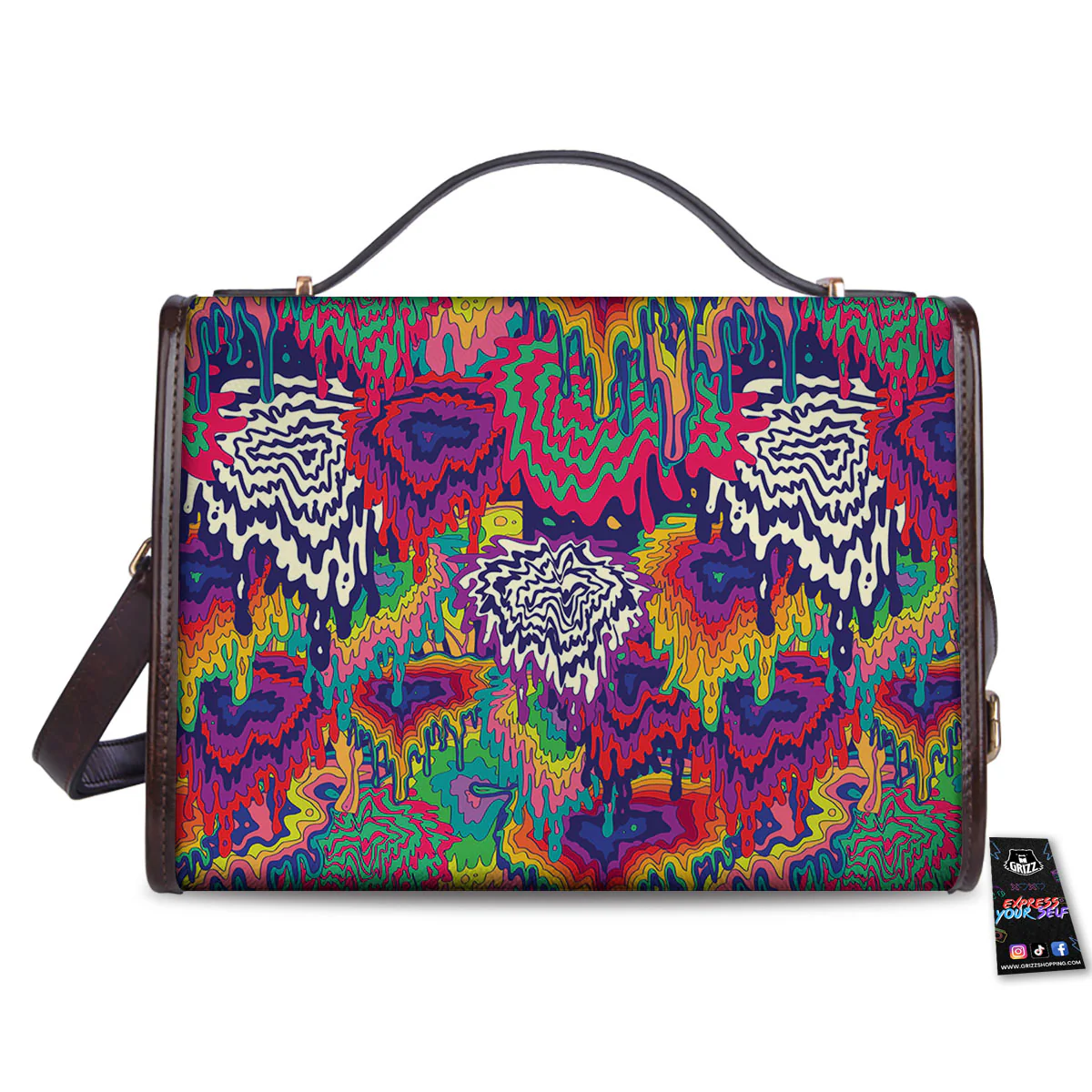 Illusion Psychedelic Print Pattern Women's Satchel Bag - Image 2