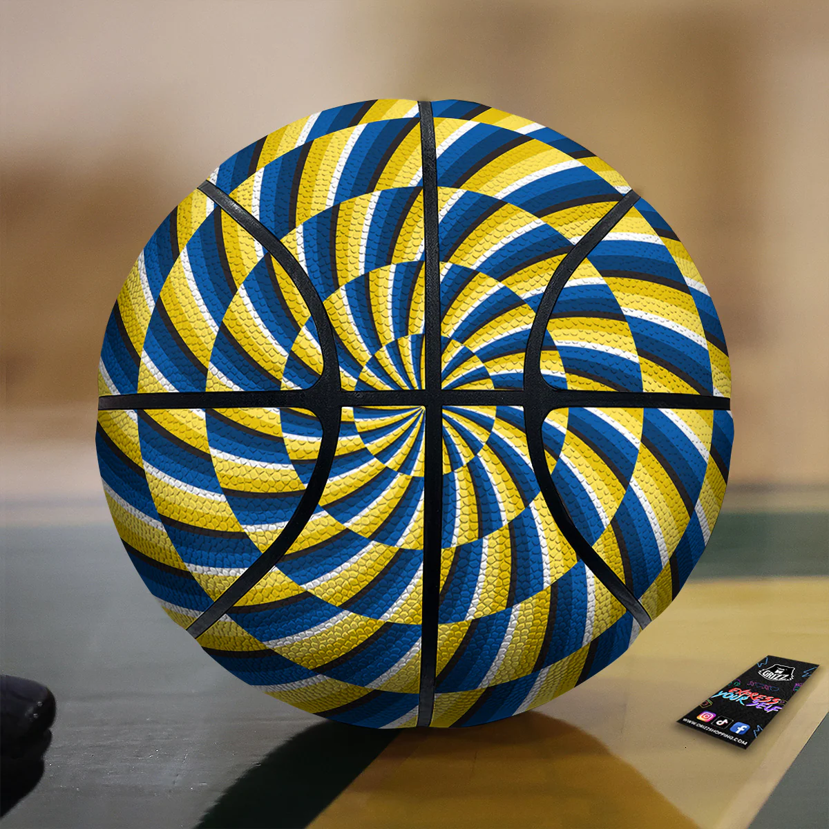 Illusory Motion Yellow And Blue Print Basketball