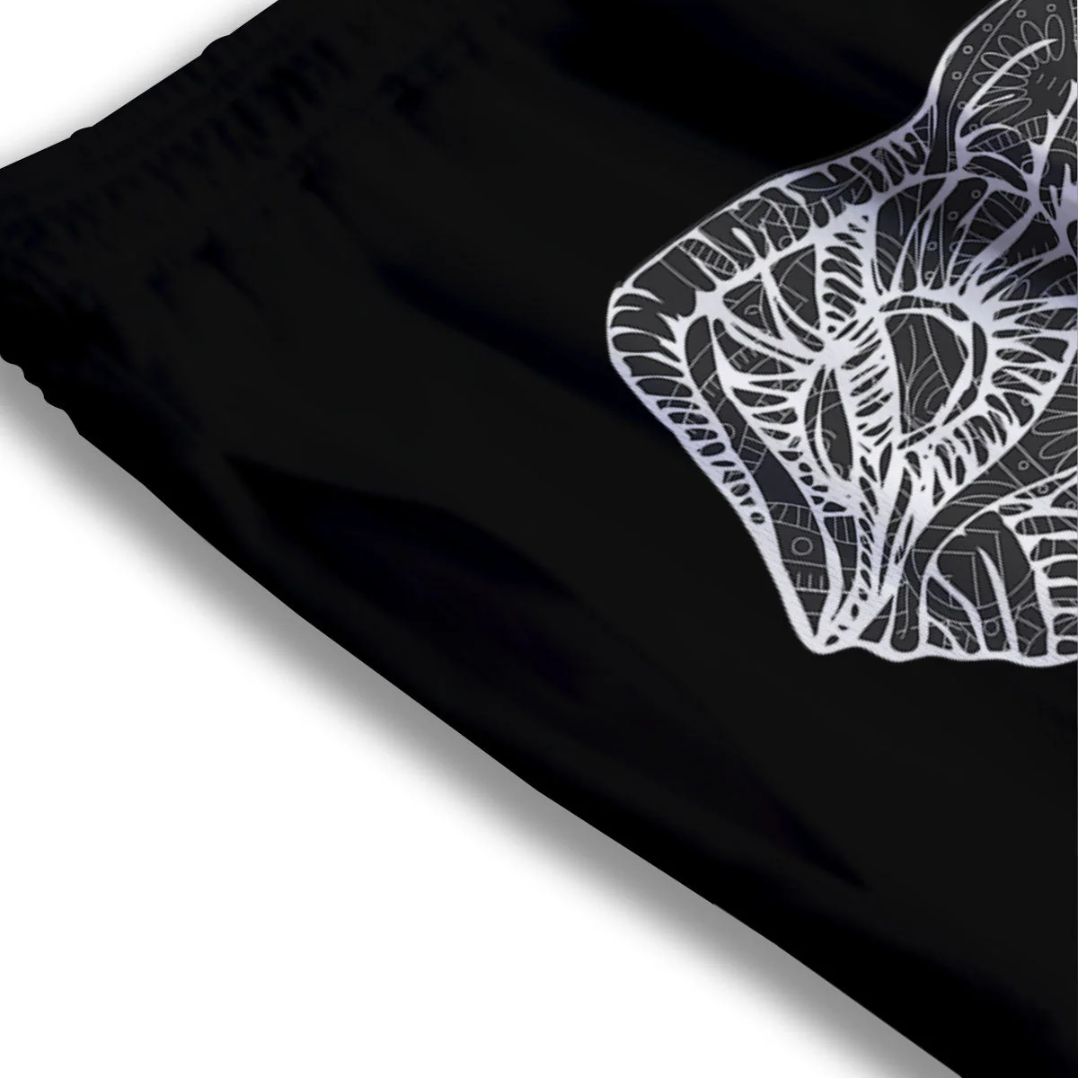 Indian Elephant White And Black Print Mesh Shorts - Image 3