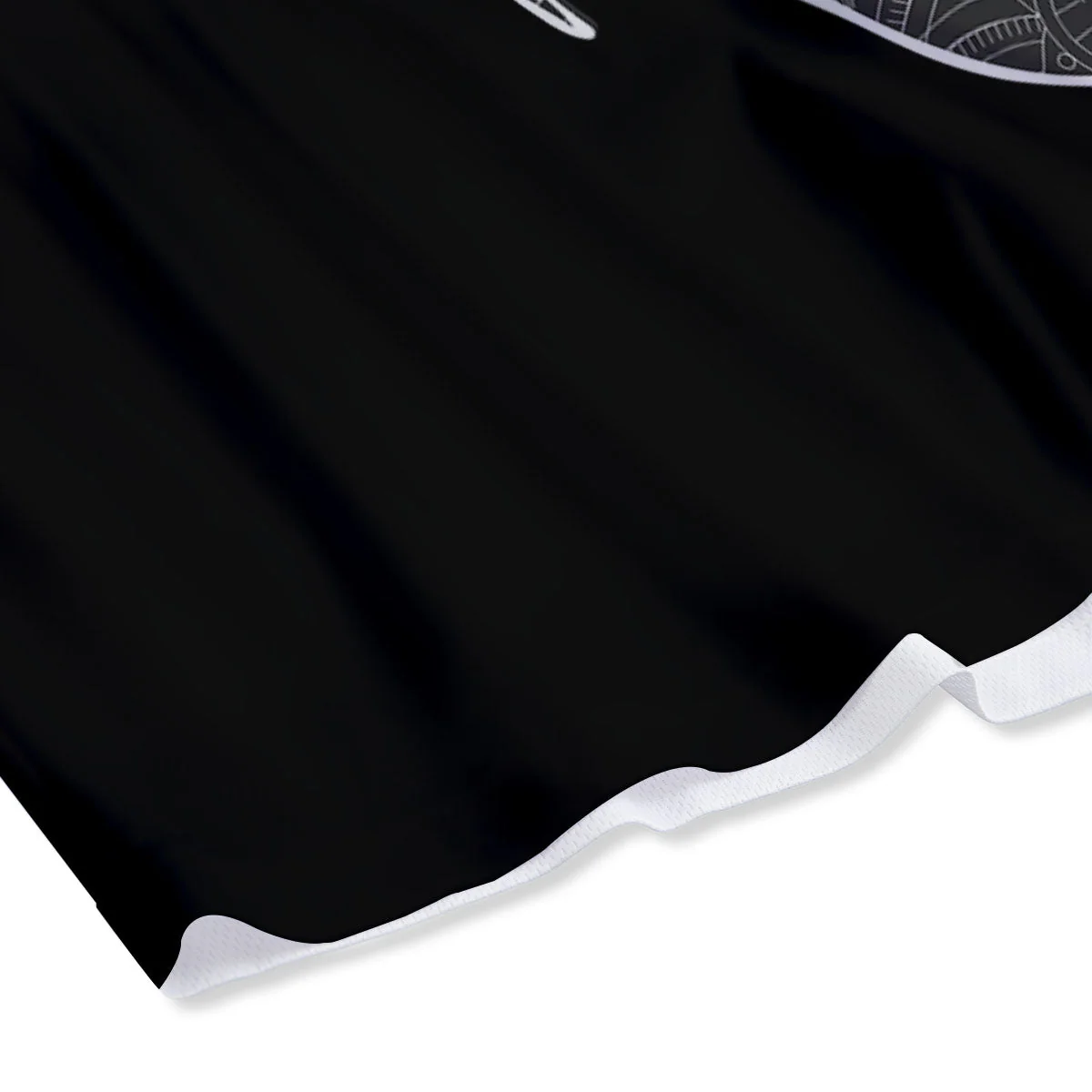 Indian Elephant White And Black Print Mesh Shorts - Image 4