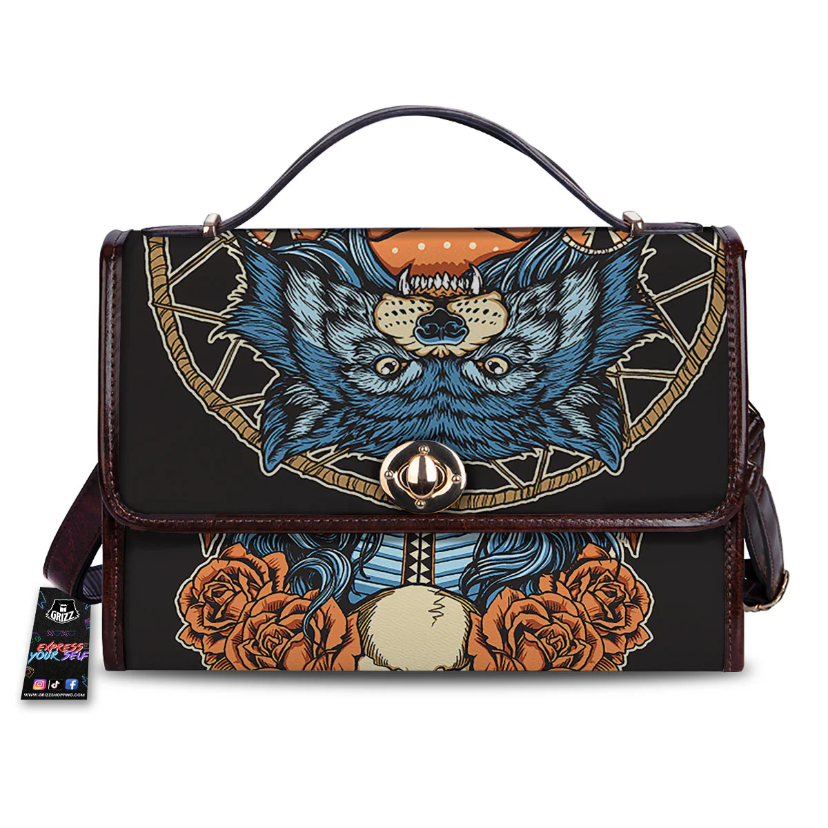 Indian Girl Native Portrait Print Women's Satchel Bag