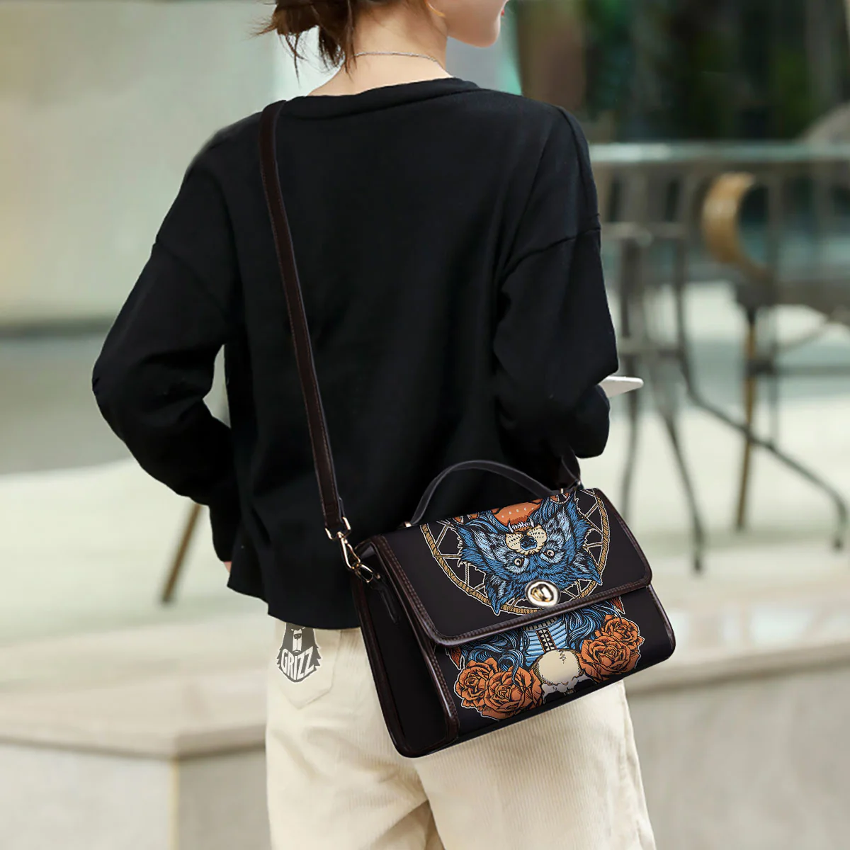 Indian Girl Native Portrait Print Women's Satchel Bag - Image 3