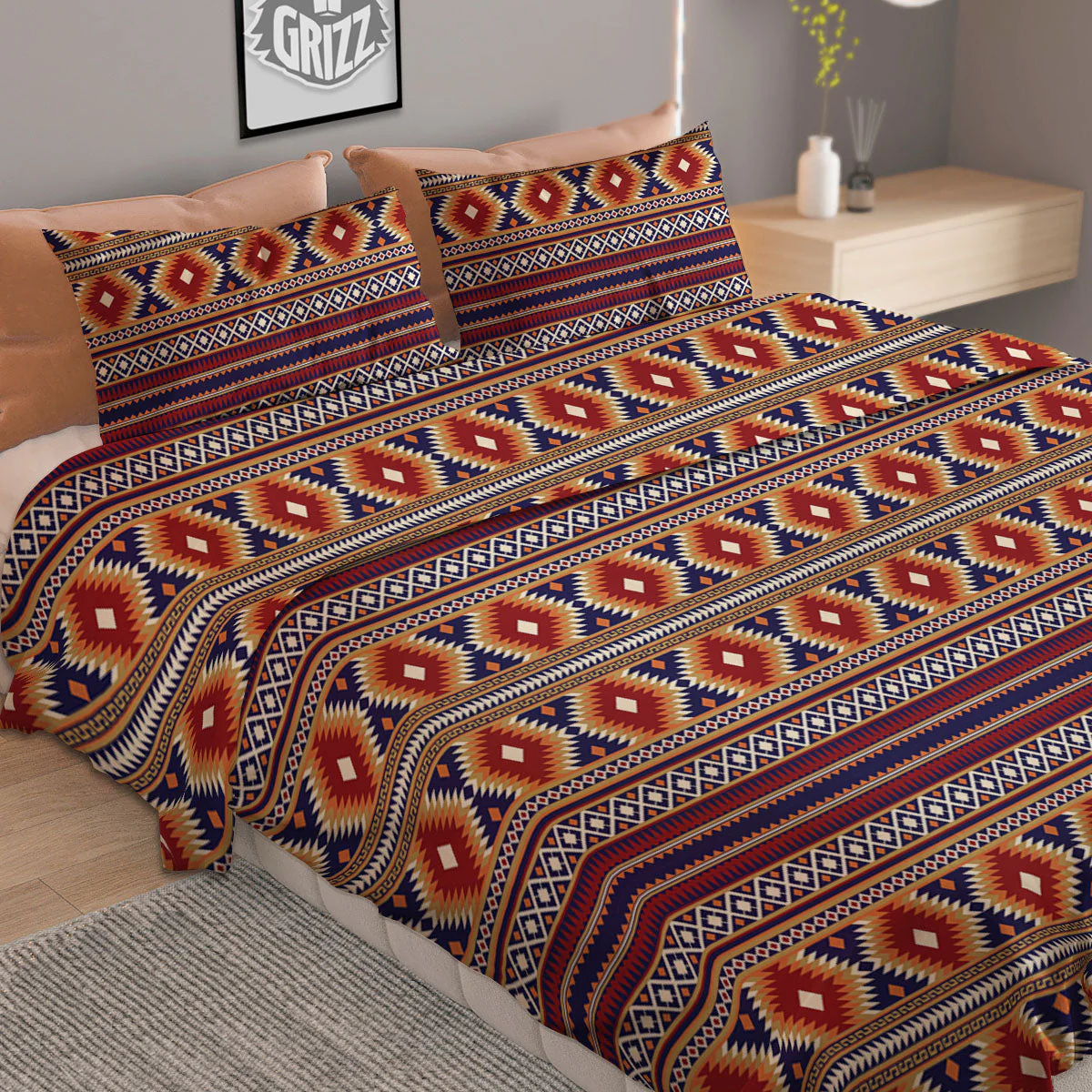 Indian Native Tribal Print Pattern Duvet Cover Bedding Set - Image 2