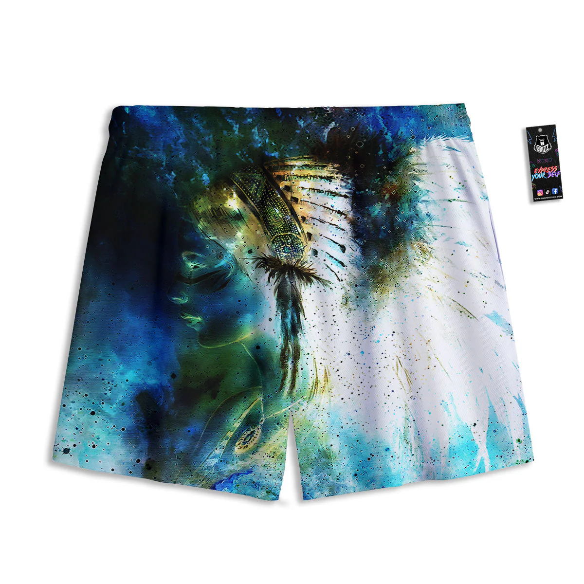 Indian Woman Galaxy Native Mesh Shorts - Image 2