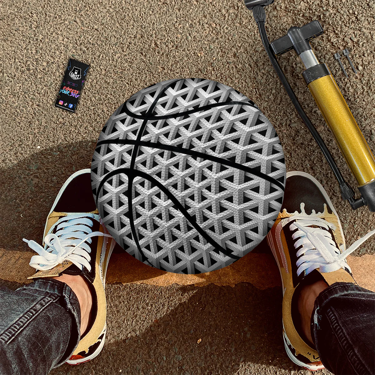 Industrial Raster 3D Print Pattern Basketball - Image 2
