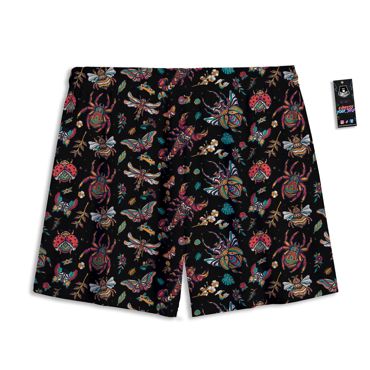Insect Old School Tattoo Print Pattern Mesh Shorts - Image 2