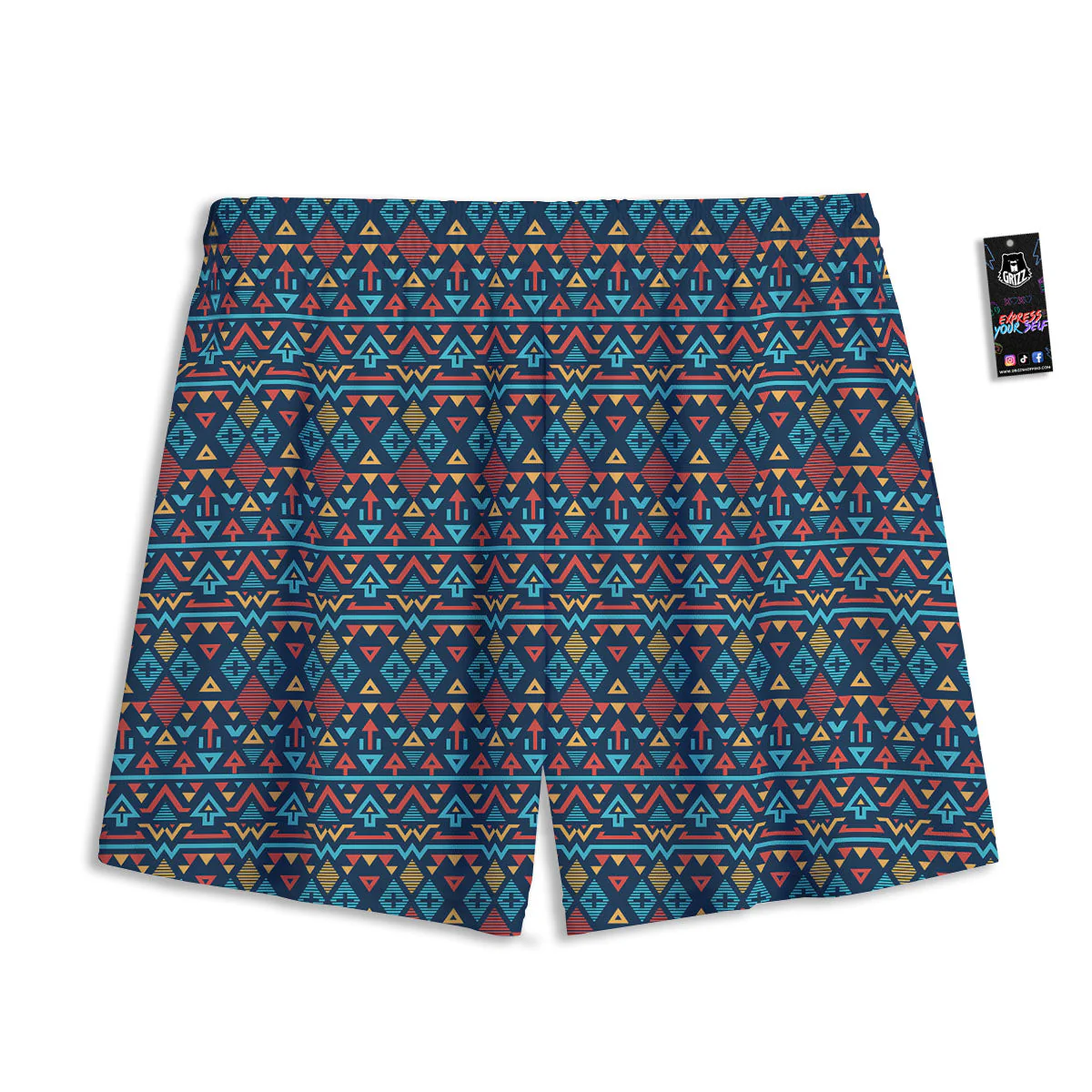 Inspired Ethnic African Print Pattern Mesh Shorts - Image 2
