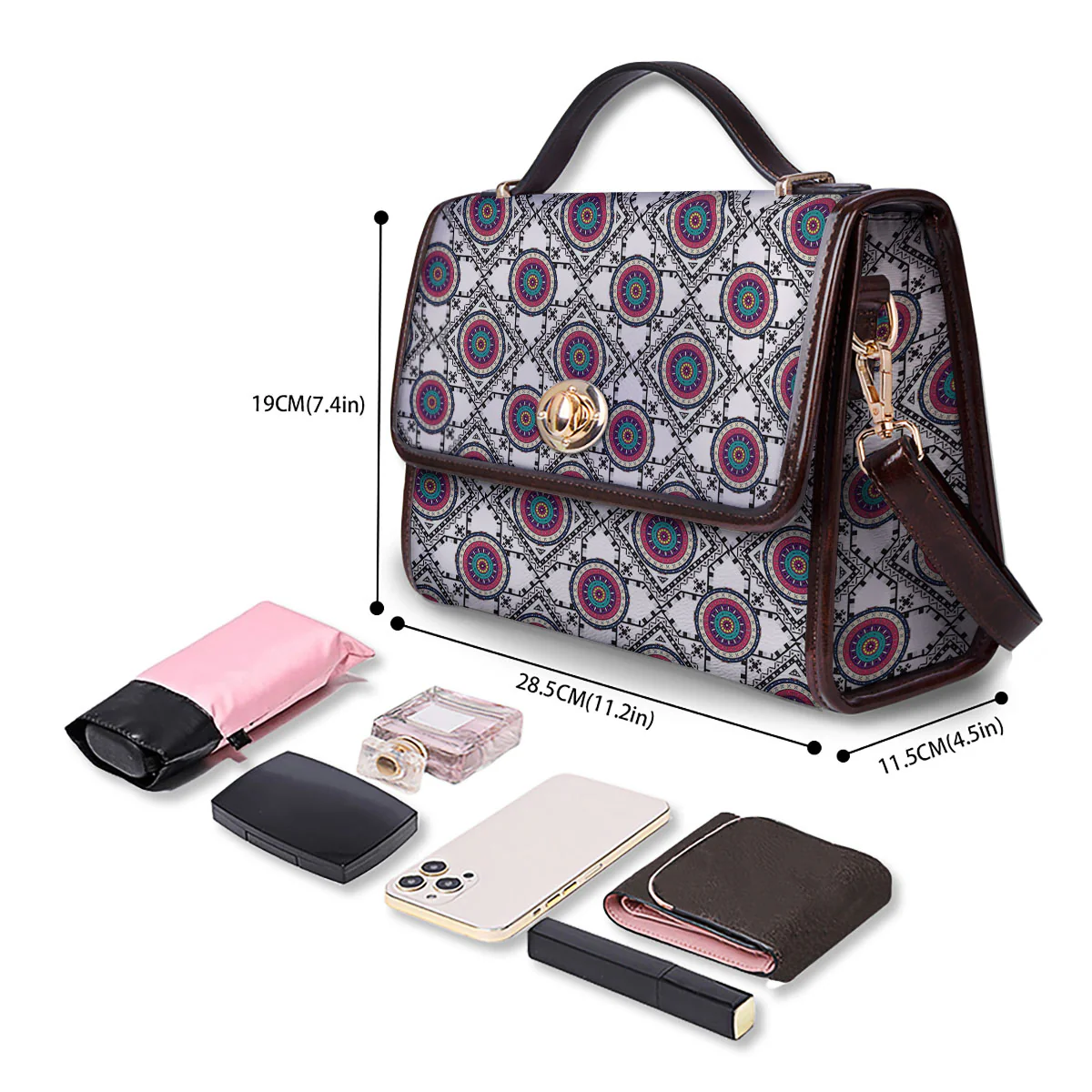 Inspired Native Indian Print Pattern Women's Satchel Bag - Image 4