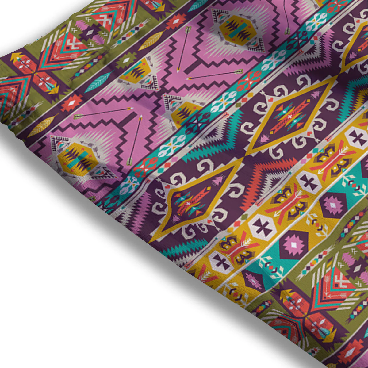 Inspired Native Print Pattern Mesh Shorts - Image 3