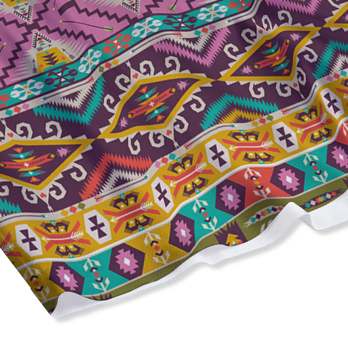 Inspired Native Print Pattern Mesh Shorts - Image 4
