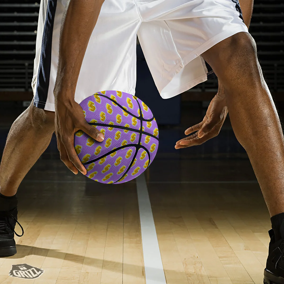 Isometric Gold Dollar Print Pattern Basketball - Image 3