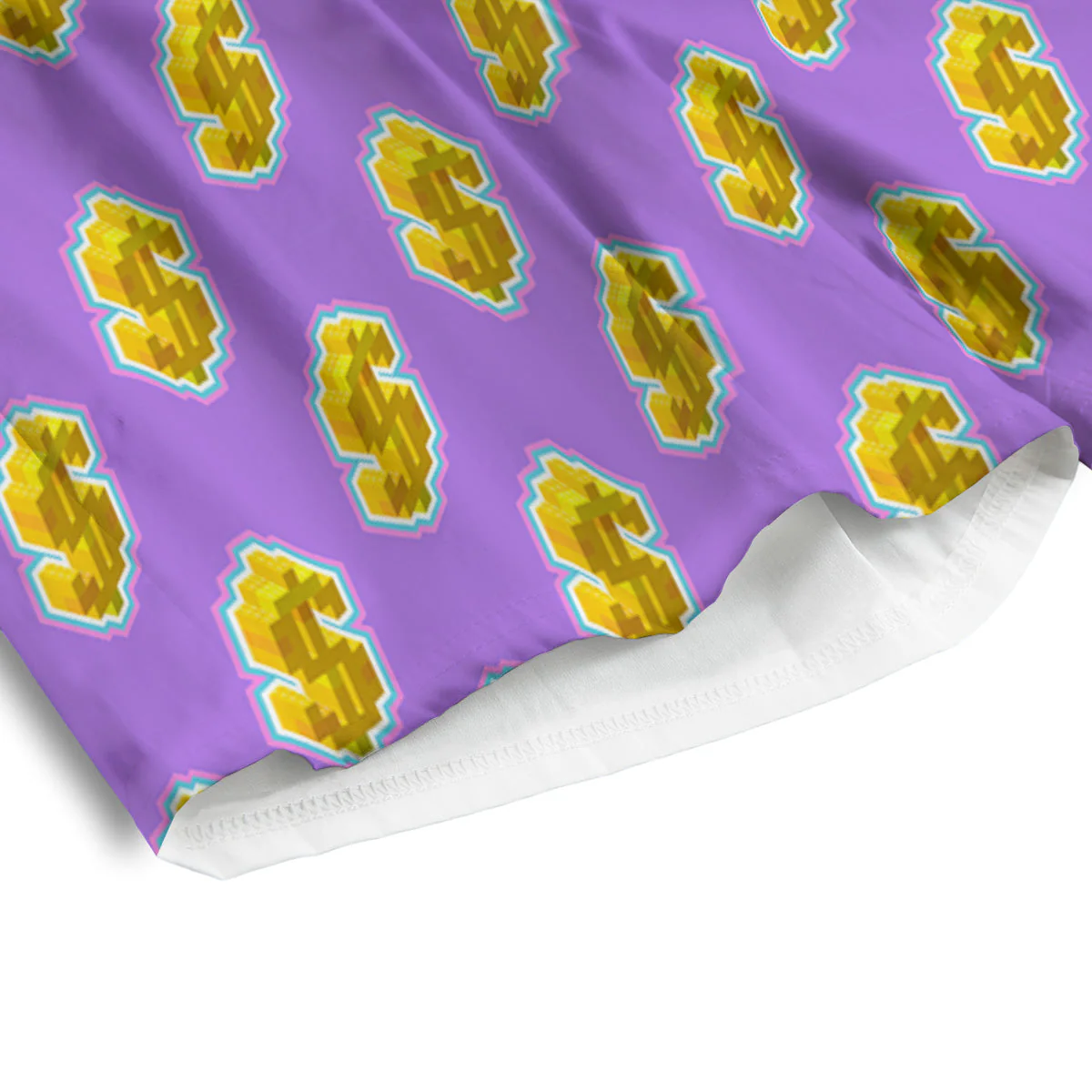 Isometric Gold Dollar Print Pattern Men's Athletic Shorts - Image 4