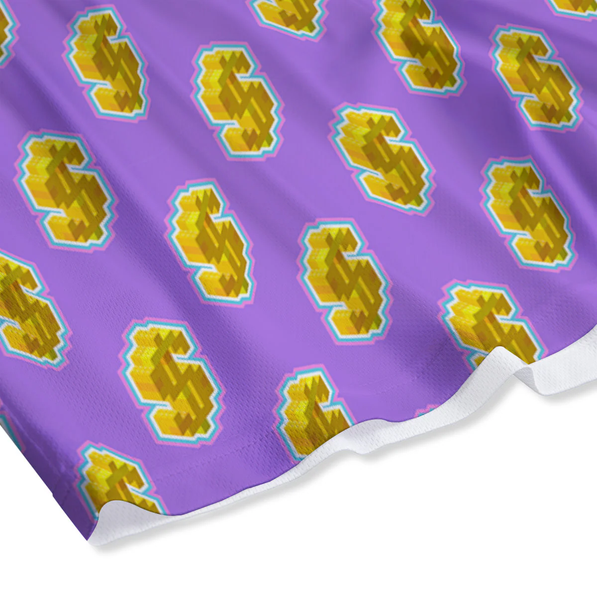 Isometric Gold Dollar Print Pattern Mesh Shorts - Image 4