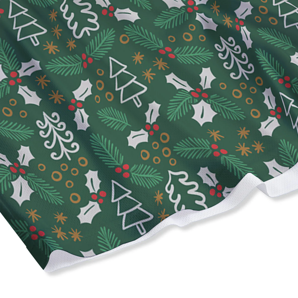 Ivy Leaf Christmas Print Pattern Mesh Shorts - Image 4