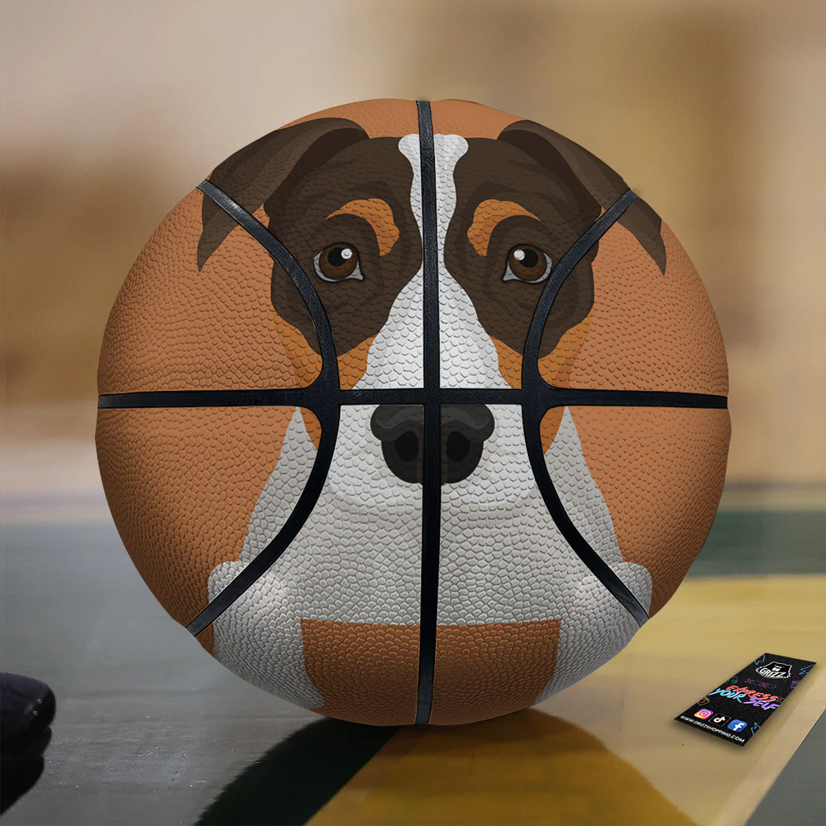 Jack Russell Terrier Cartoon Print Basketball