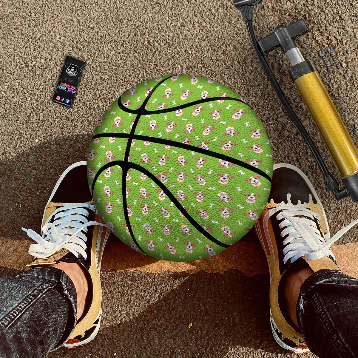 Jack Russell Terrier Happy Print Pattern Basketball - Image 2