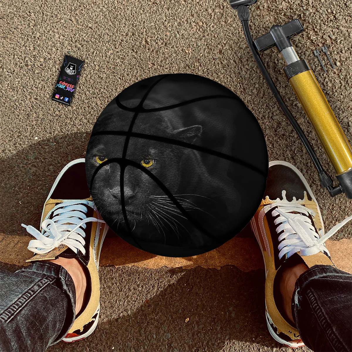 Jaguar Black Print Basketball - Image 2