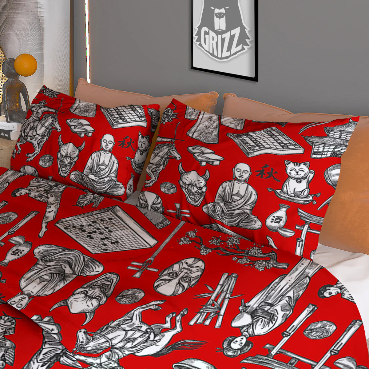 Japan History And Culture Print Pattern Duvet Cover Bedding Set - Image 3