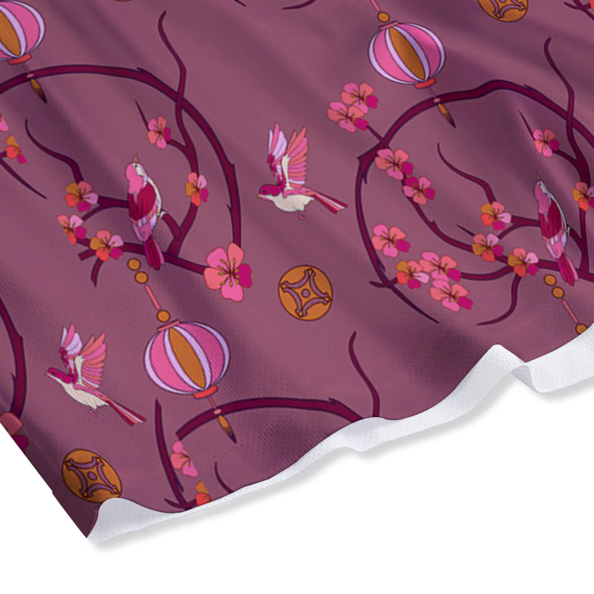 Japanese Lantern Pink Print Pattern Mesh Shorts - Image 4